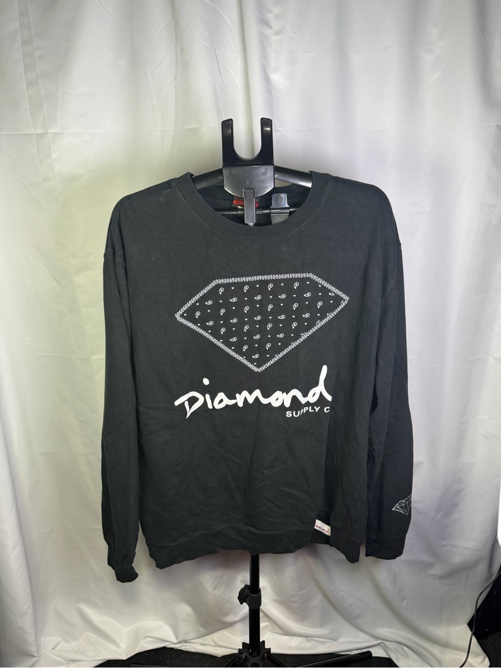 Diamond Supply Co. Black Crewneck Sweatshirt with White Diamond Logo